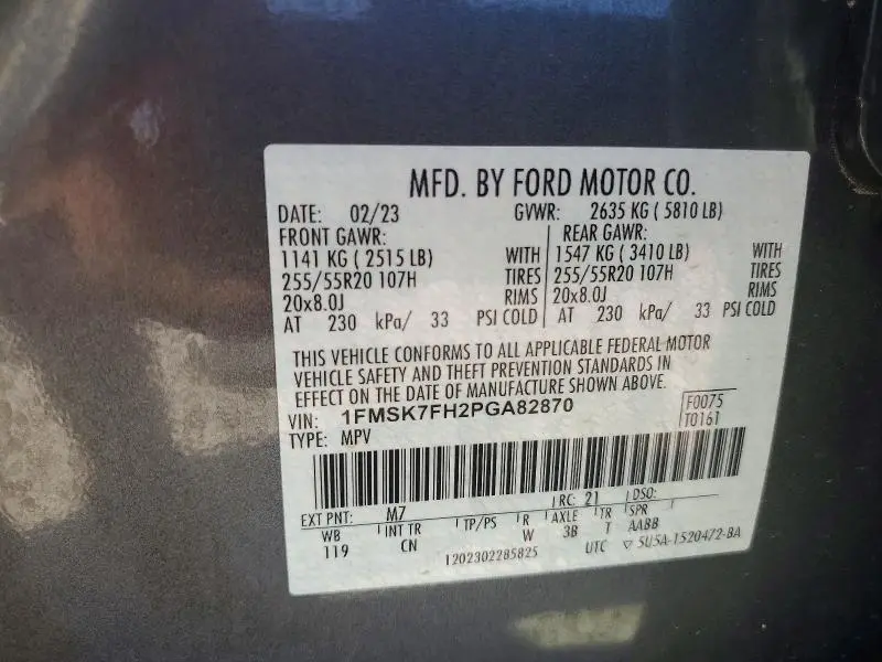 2023 FORD EXPLORER LIMITED  
