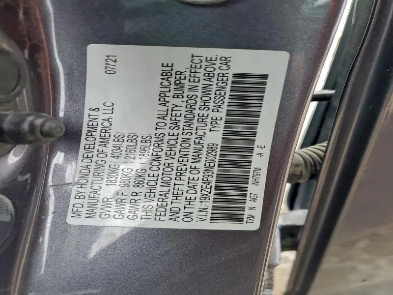 2022 HONDA INSIGHT TOURING  