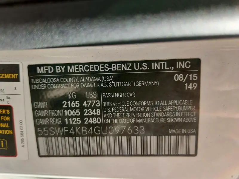 2016 MERCEDES-BENZ C 300 4MATIC  