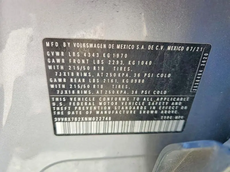 2022 VOLKSWAGEN TAOS SE  