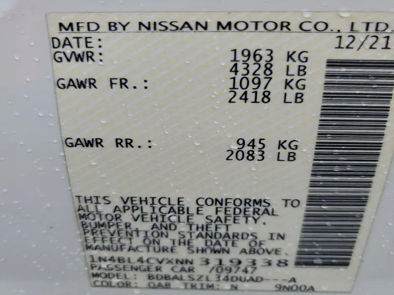 2022 NISSAN ALTIMA SR  