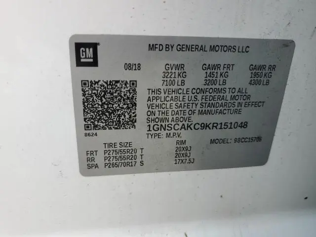 2019 CHEVROLET TAHOE C1500 LS  