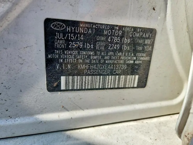 2014 HYUNDAI AZERA LIMITED  
