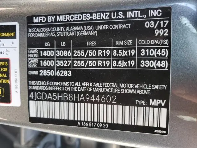 2017 MERCEDES-BENZ GLE 350 4MATIC  