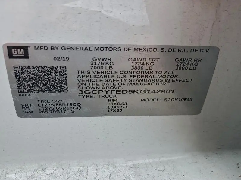 2019 CHEVROLET SILVERADO K1500 LT TRAIL BOSS  