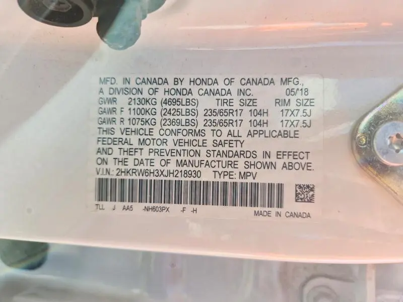 2018 HONDA CR-V LX  
