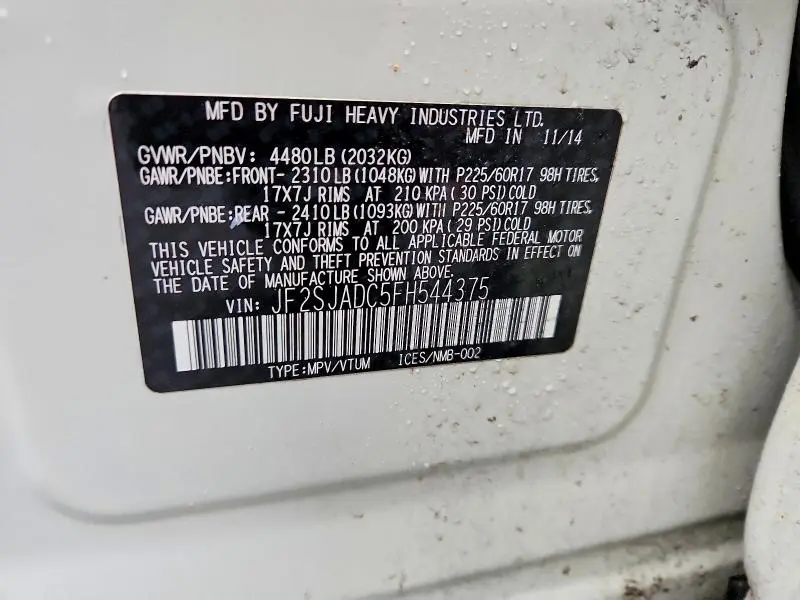 2015 SUBARU FORESTER 2.5I PREMIUM  