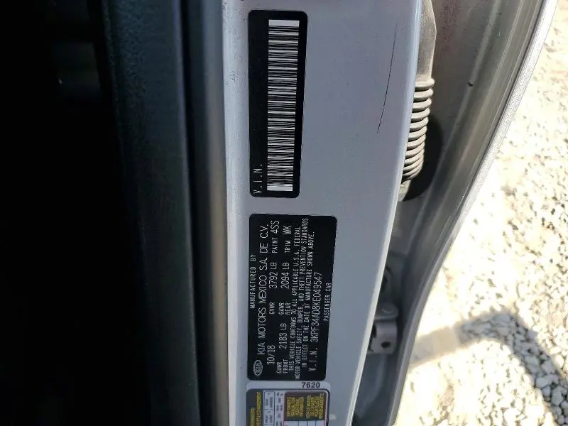 2019 KIA FORTE S  