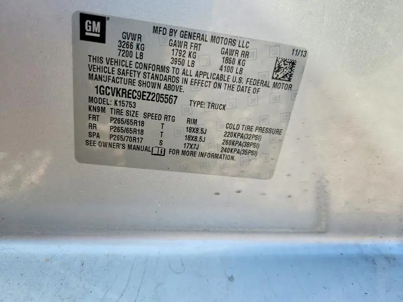 2014 CHEVROLET SILVERADO K1500 LT  