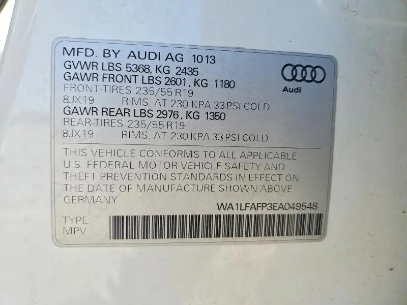 2014 AUDI Q5 PREMIUM PLUS  
