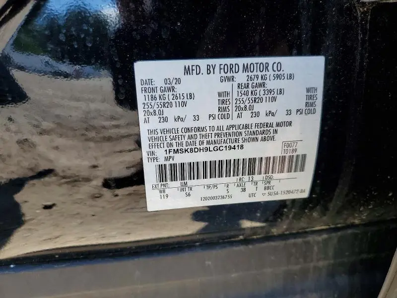 2020 FORD EXPLORER XLT  