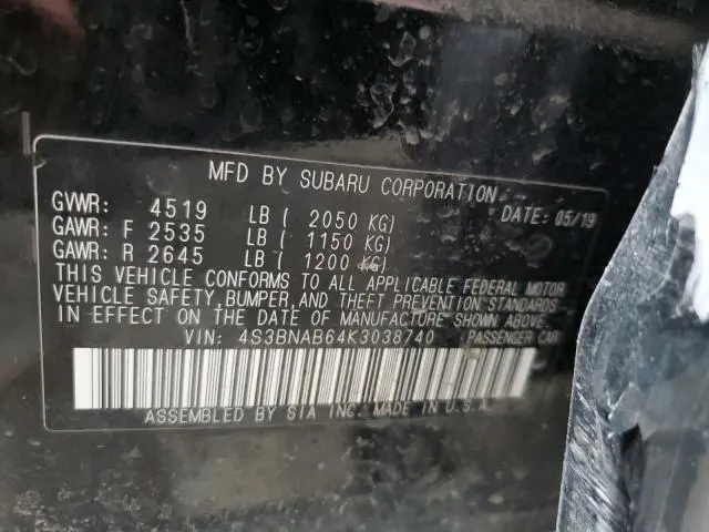 2019 SUBARU LEGACY 2.5I