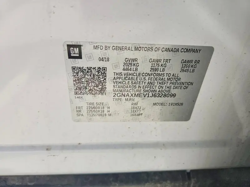 2018 CHEVROLET EQUINOX PREMIER  