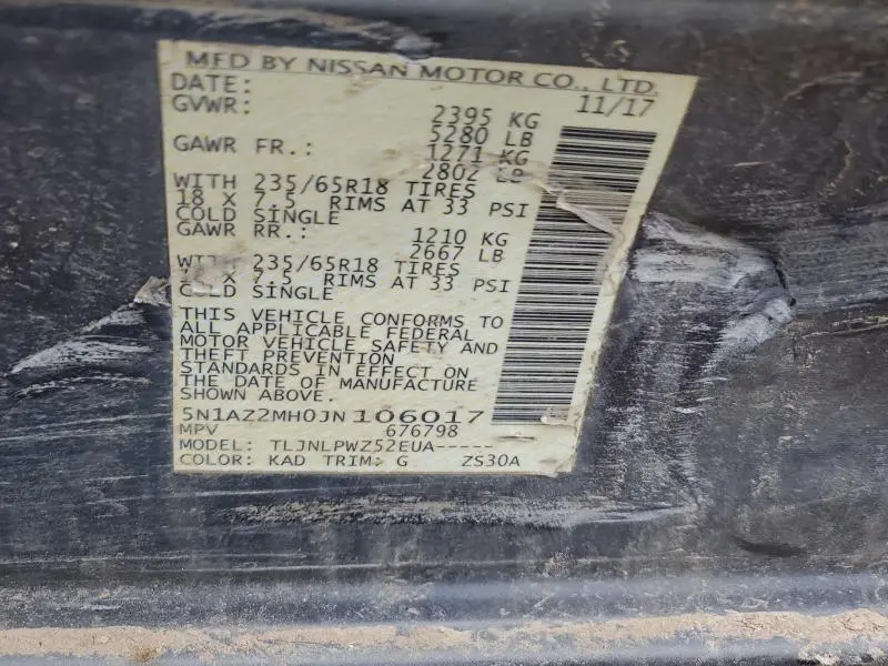 2018 NISSAN MURANO S  