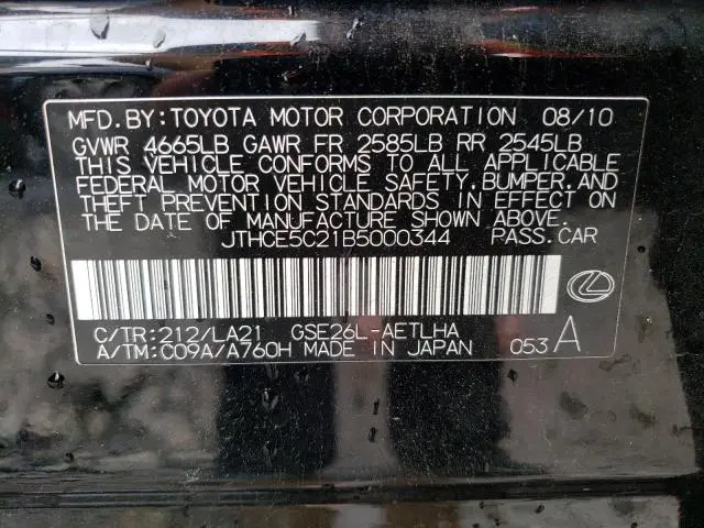 2011 LEXUS IS 350  