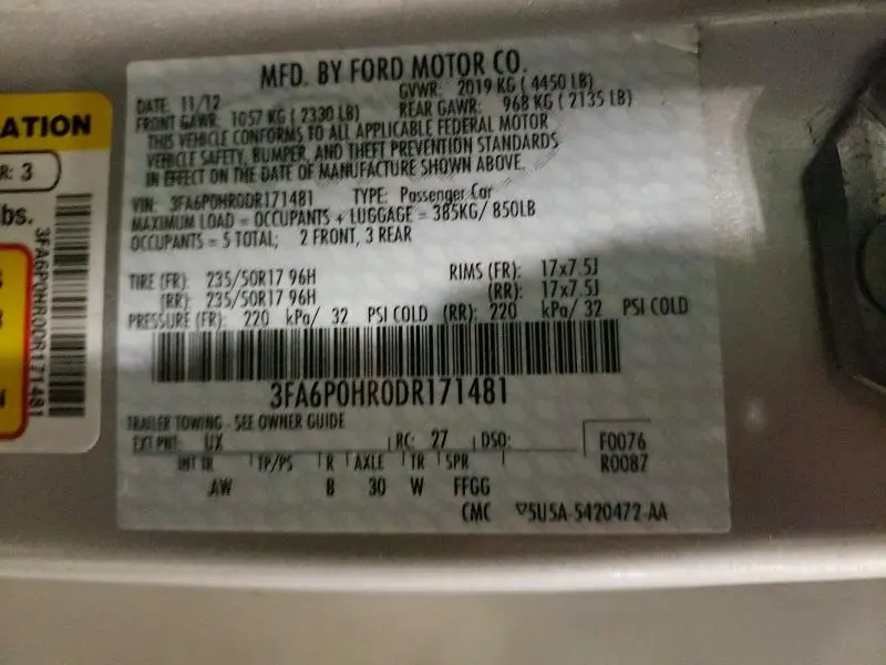 2013 FORD FUSION SE  