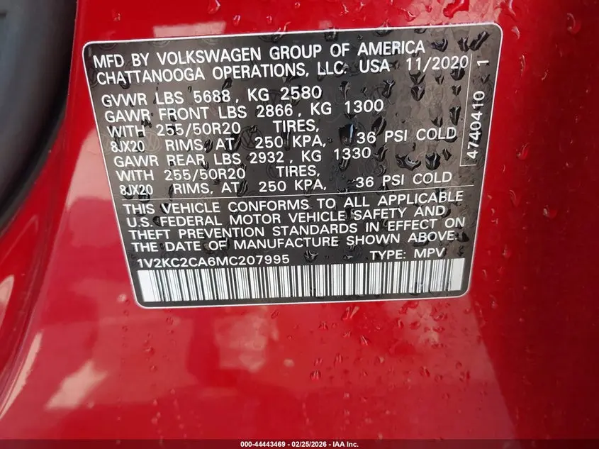 2021 VOLKSWAGEN ATLAS CROSS SPORT 2.0T SE W/TECHNOLOGY