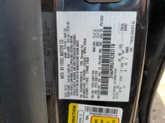 2015 FORD FUSION TITANIUM HEV  
