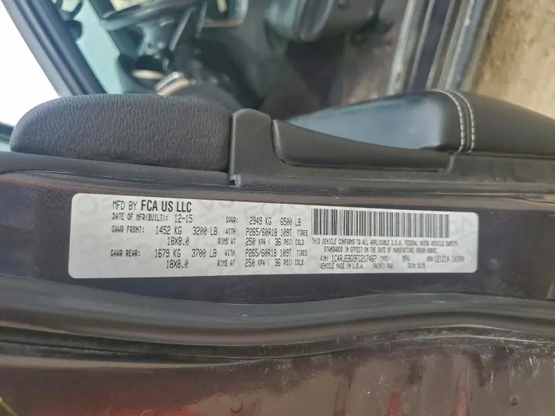 2015 JEEP GRAND CHEROKEE LIMITED  