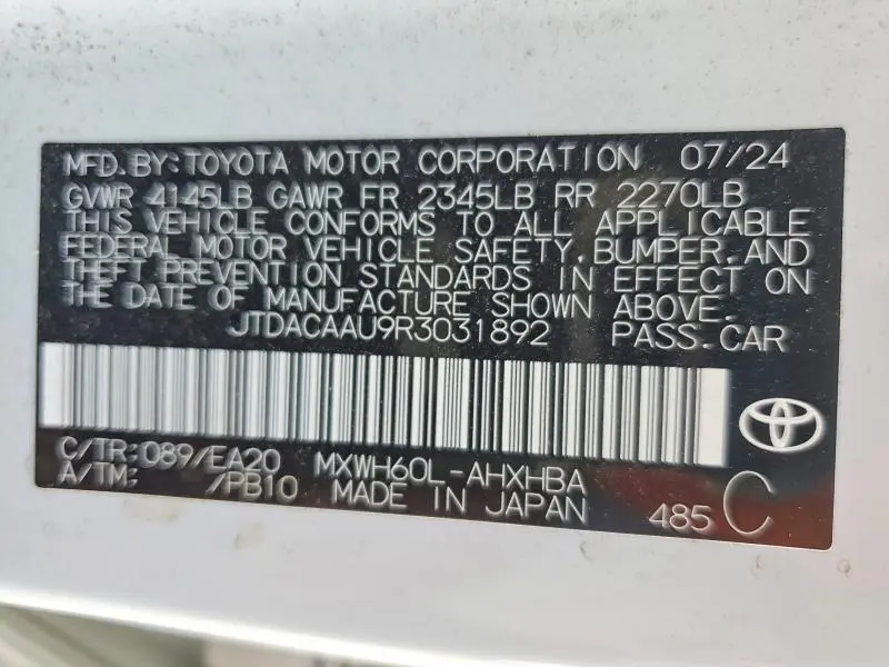 2024 TOYOTA PRIUS LIMITED  