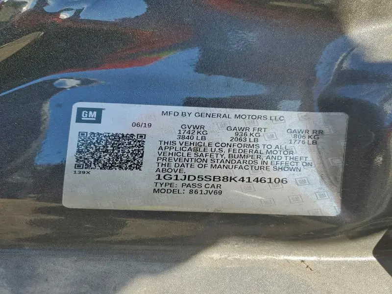 2019 CHEVROLET SONIC LT  