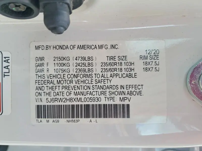 2021 HONDA CR-V EXL   