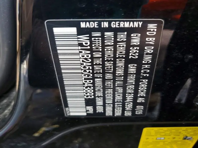 2016 PORSCHE MACAN S  