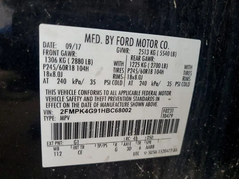 2017 FORD EDGE SE  