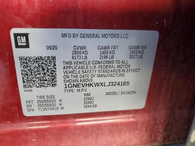 2020 CHEVROLET TRAVERSE LT  