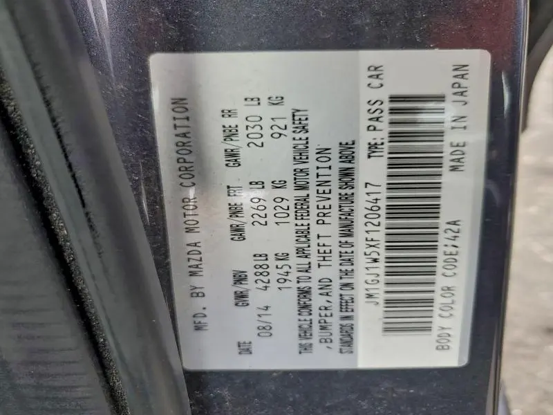 2015 MAZDA 6 GRAND TOURING  