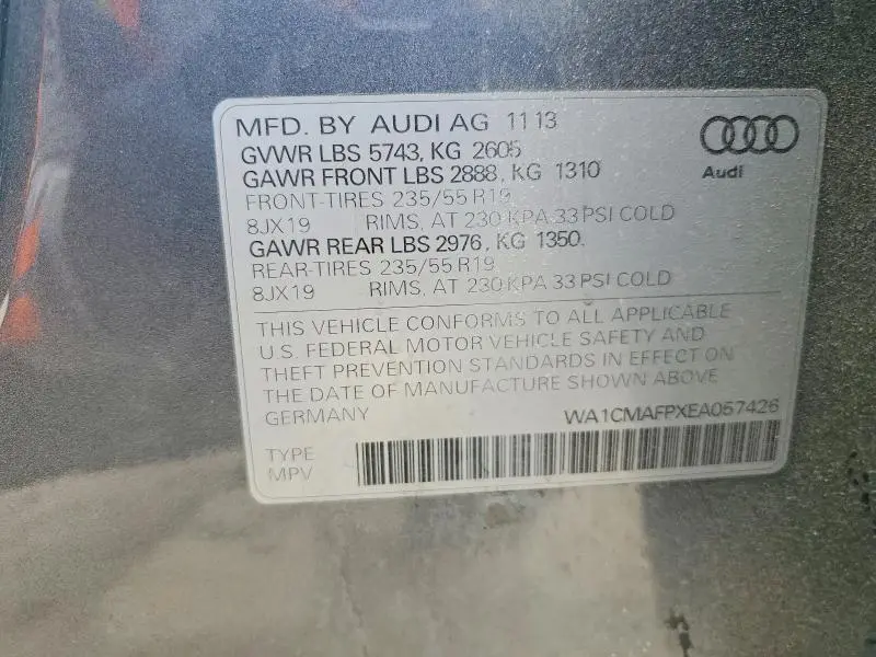 2014 AUDI Q5 TDI PREMIUM PLUS  