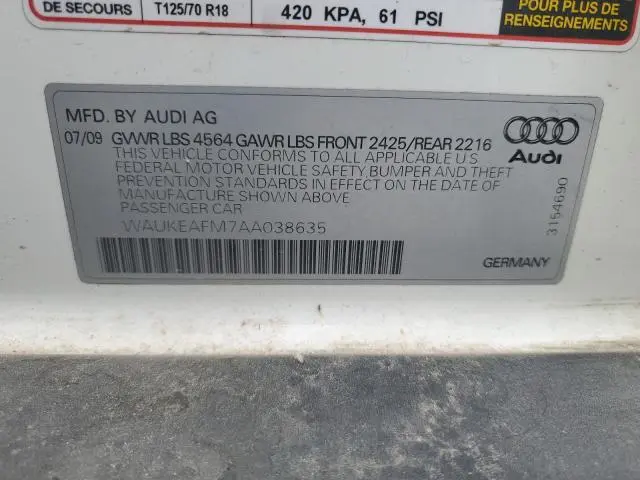 2010 AUDI A3 PREMIUM PLUS  
