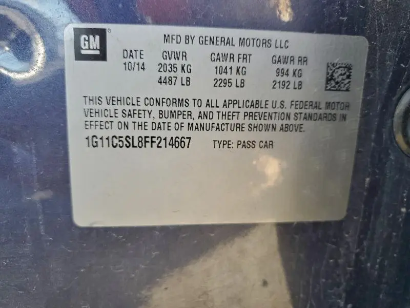 2015 CHEVROLET MALIBU 1LT  