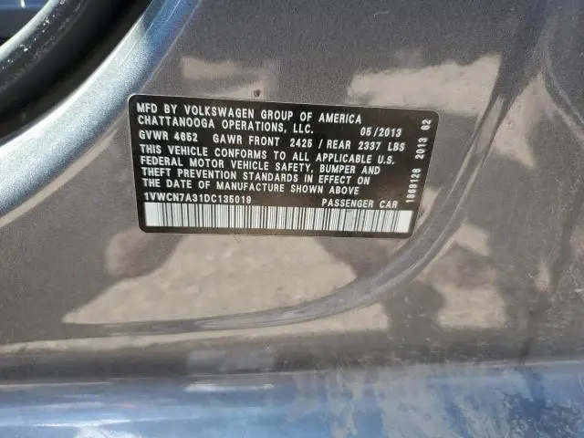 2013 VOLKSWAGEN PASSAT SEL