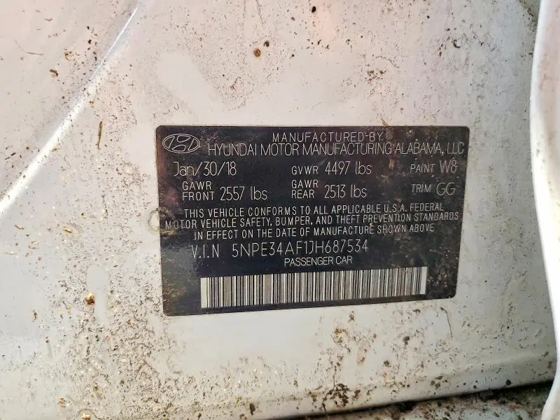 2018 HYUNDAI SONATA SEL  