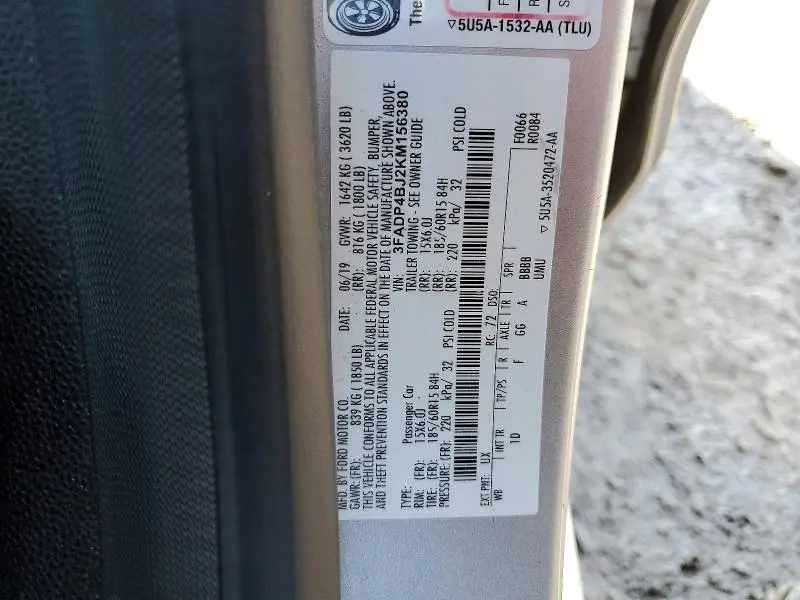 2019 FORD FIESTA SE  