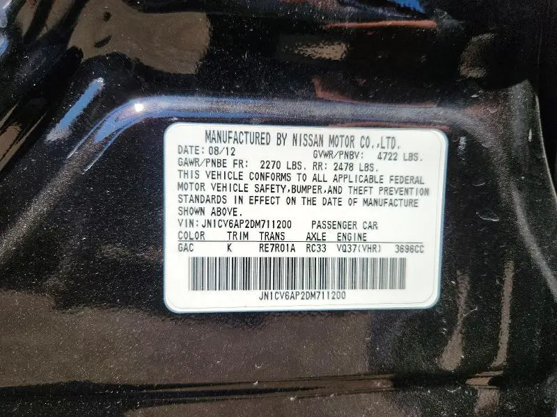 2013 INFINITI G37 BASE  