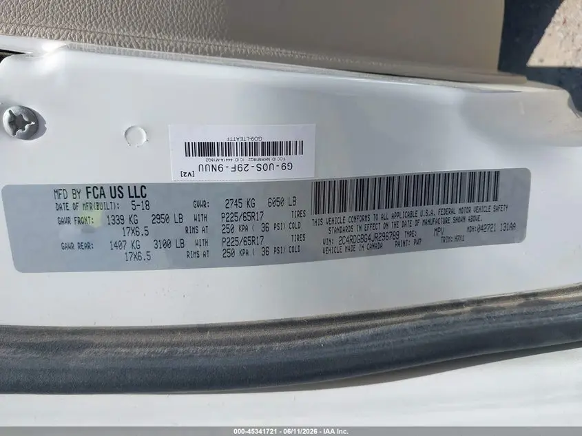 2018 DODGE GRAND CARAVAN SE