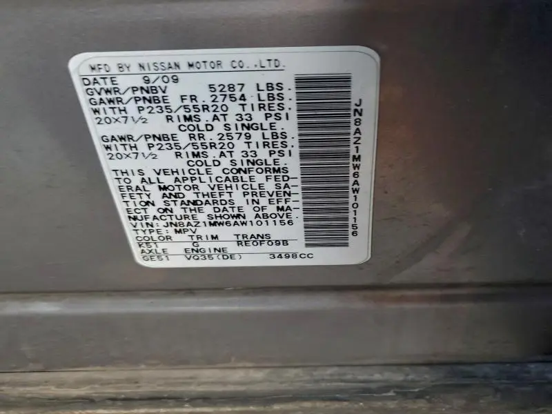 2010 NISSAN MURANO S  