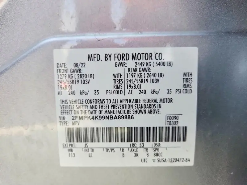 2022 FORD EDGE TITANIUM  