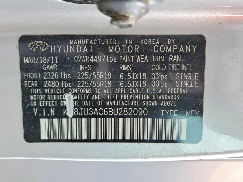 2011 HYUNDAI TUCSON LIMITED  