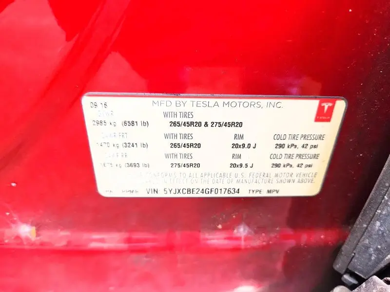 2016 TESLA MODEL X   