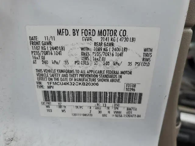 2012 FORD ESCAPE HYBRID  