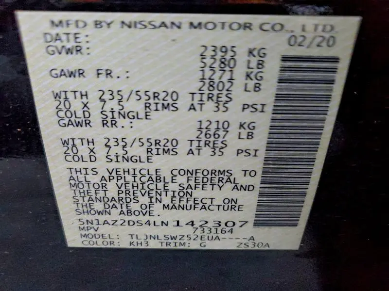 2020 NISSAN MURANO PLATINUM  