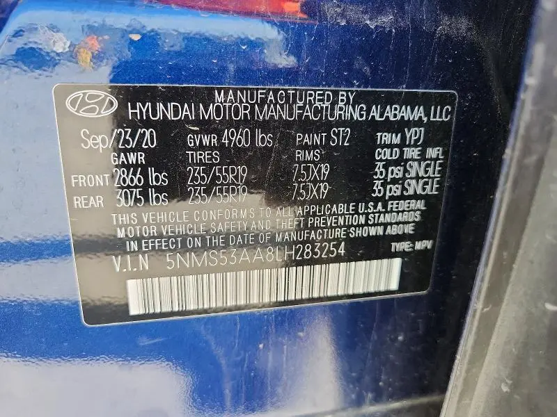 2020 HYUNDAI SANTA FE LIMITED 2.0T  