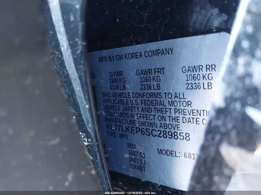 2025 CHEVROLET TRAX FWD ACTIV