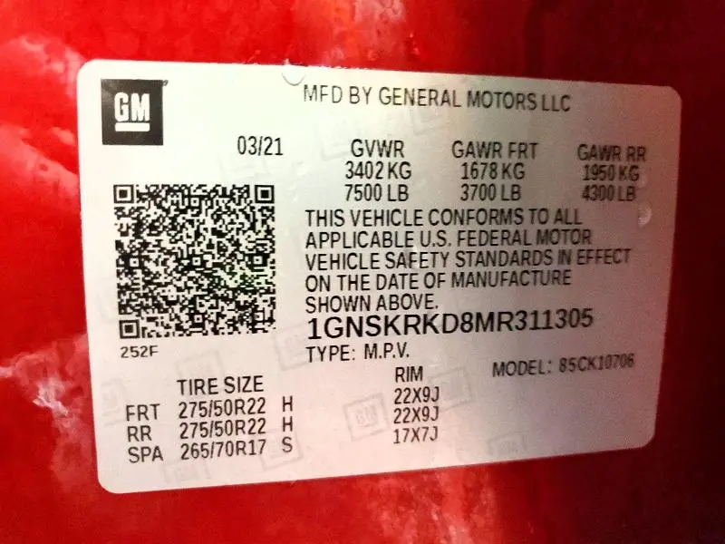 2021 CHEVROLET TAHOE K1500 RST  