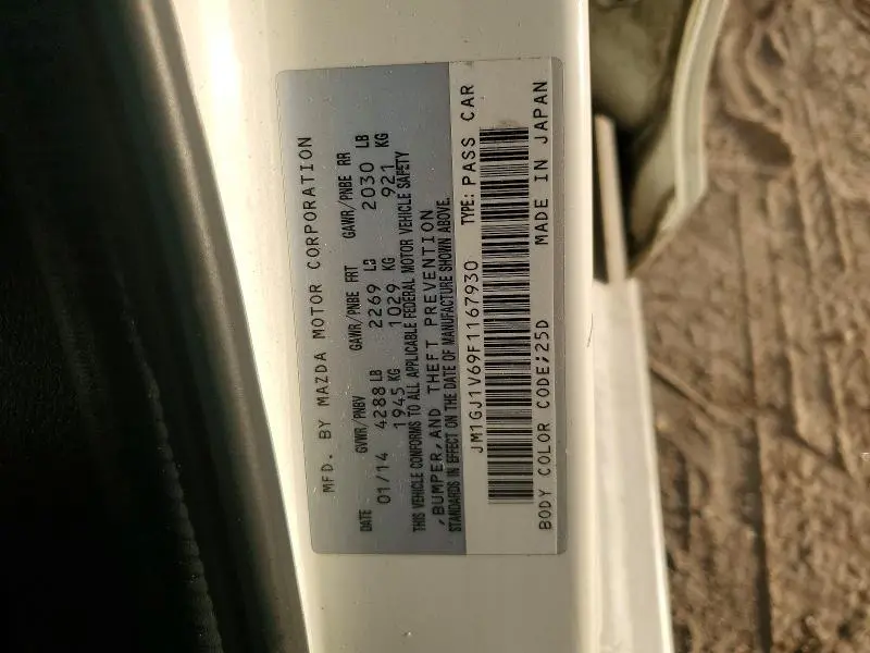 2015 MAZDA 6 TOURING  