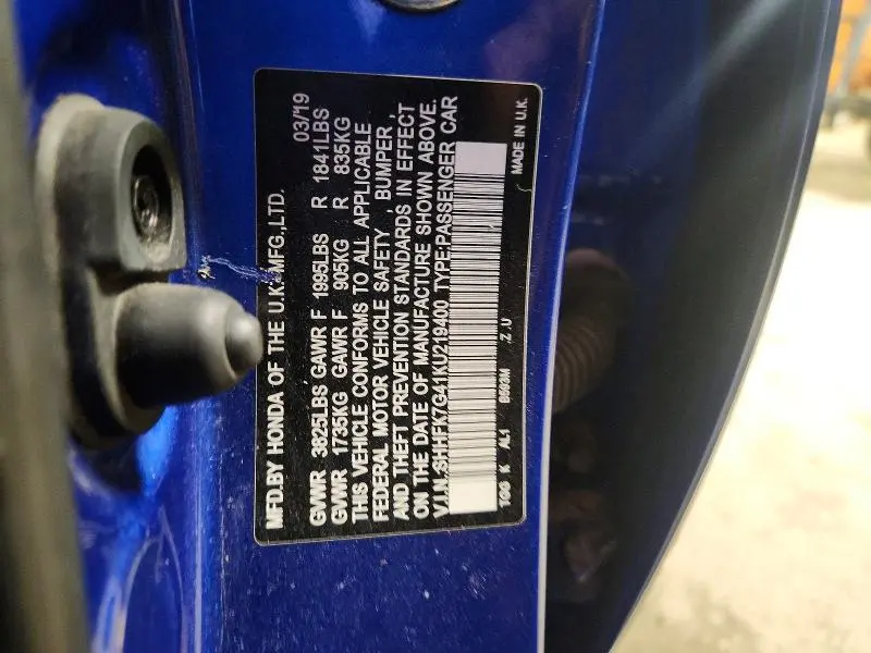 2019 HONDA CIVIC SPORT  