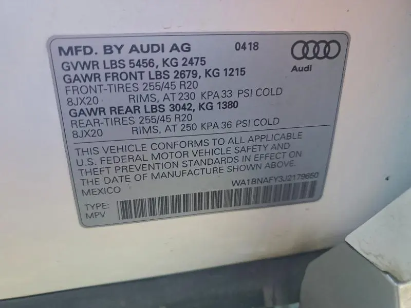 2018 AUDI Q5 PREMIUM PLUS  